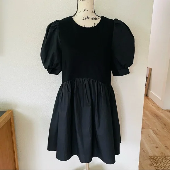 Sold! English Factory Black Puff Sleeve Mini Dress - Picture 7 of 14